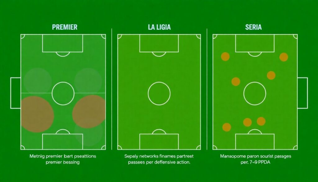 Сравнение стратегий владения и прессинга в разных лигах - иллюстрация