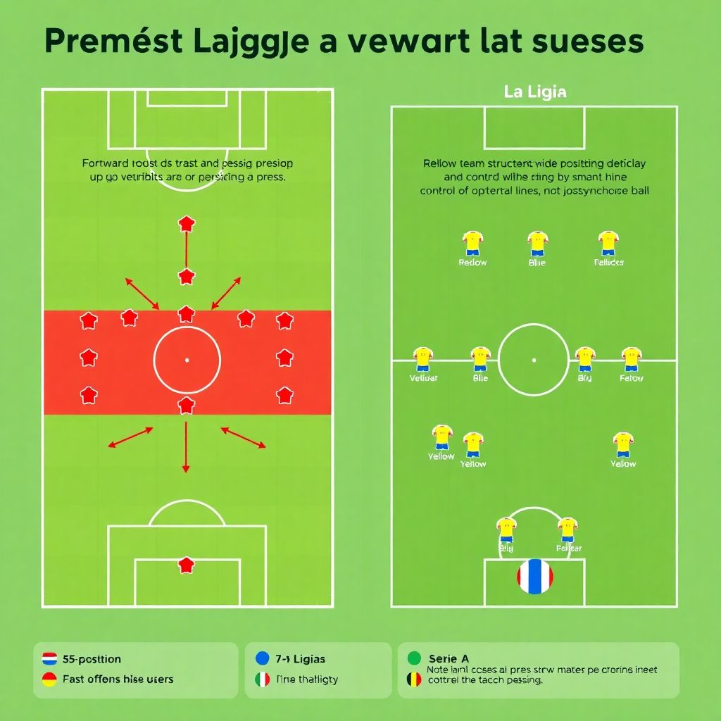 Сравнение стратегий владения и прессинга в разных лигах футбола
